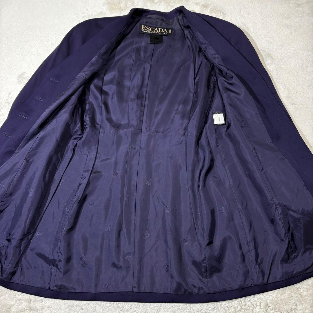 ESCADA エスカーダ ロングジャケット 紫 金ボタン ハート型 38