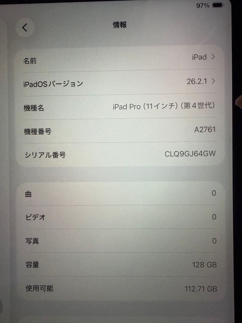 iPad Pro 11インチ 第四世代　Cellular モデル