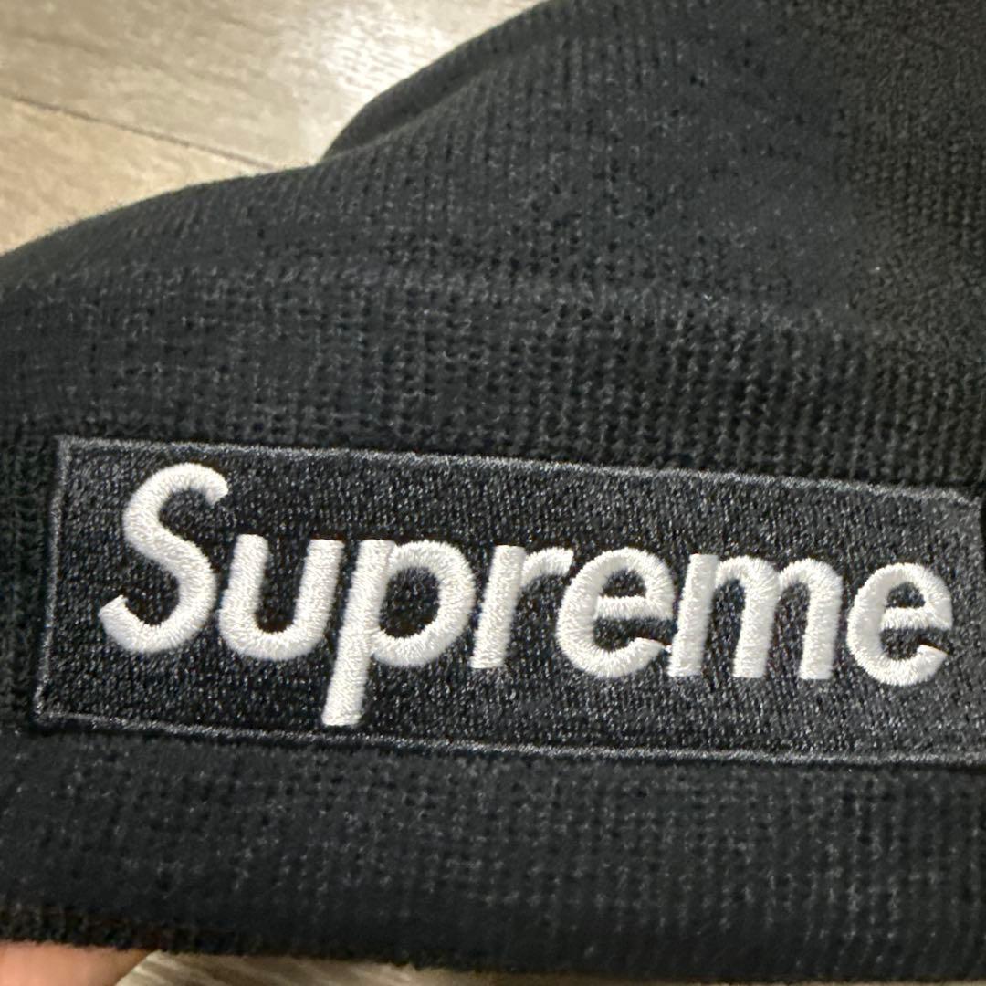 美中古 Supreme Box logo 刺繍ロゴ ニット帽 黒ビーニー