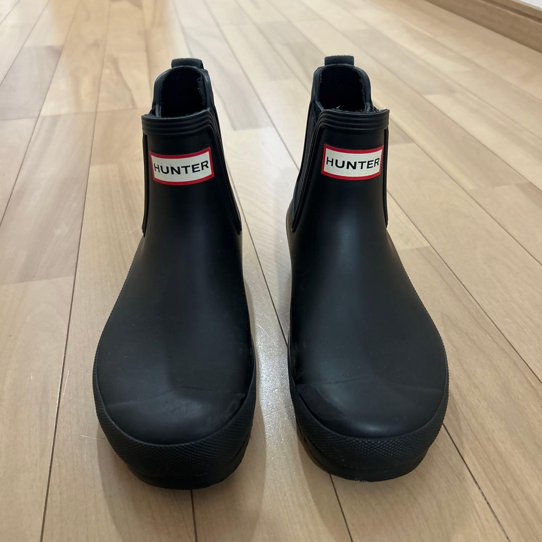 美品 HUNTER ブラック ショートブーツ　レインブーツ 24cm EU38