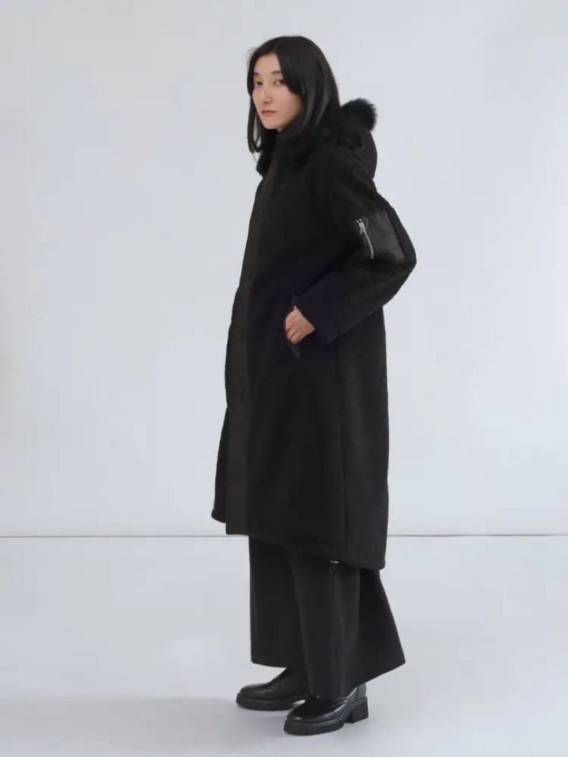 LASUD ファーボアコート　ブラック　未使用品　サイズ9号　定価34000円