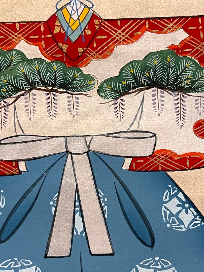 国井道成 掛け軸 掛軸『立雛』 絹本 雛祭り ひな祭り 日本画国井幸雪師事 肉筆