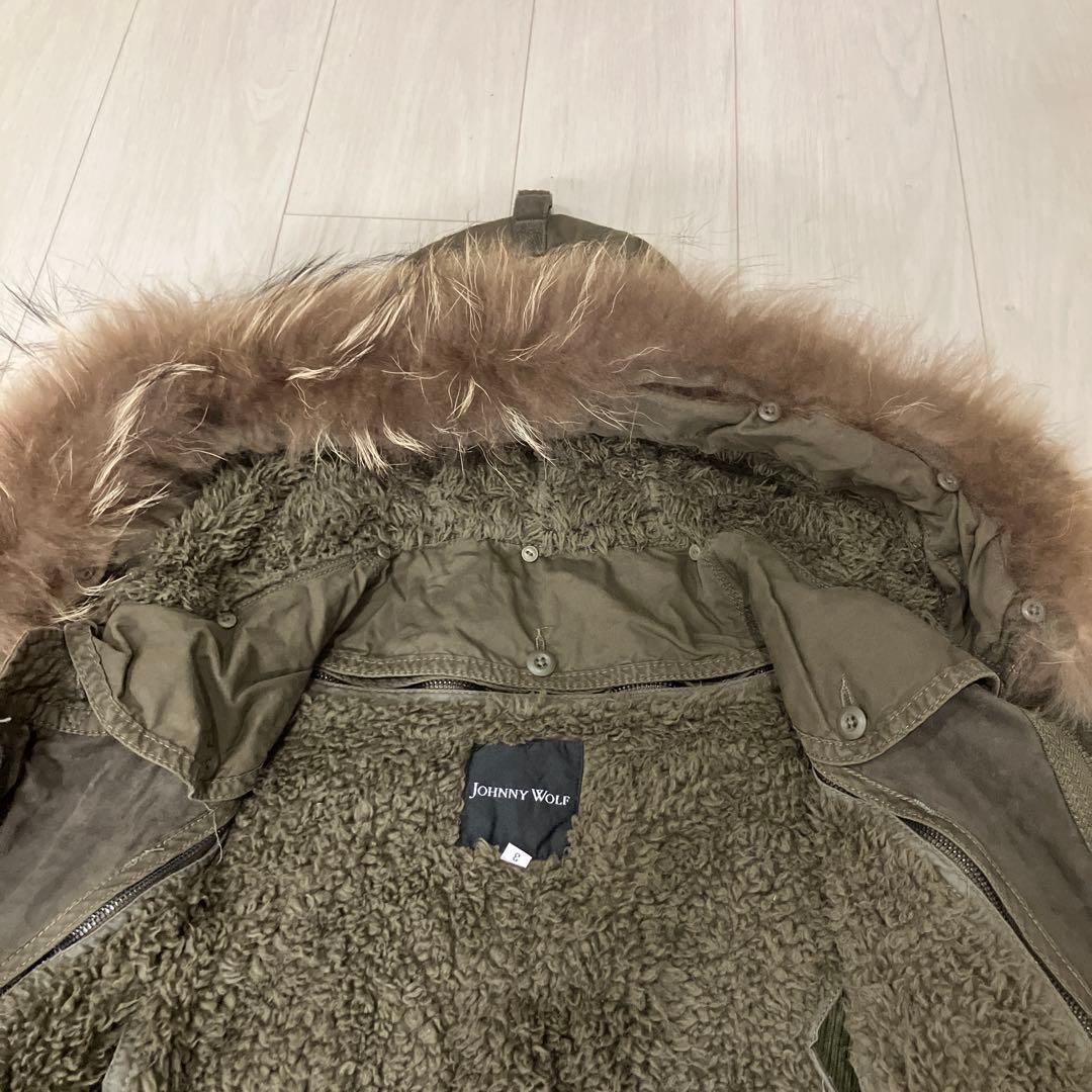 超美品！johnnywolf フードファー付き袖リブモッズコート 3