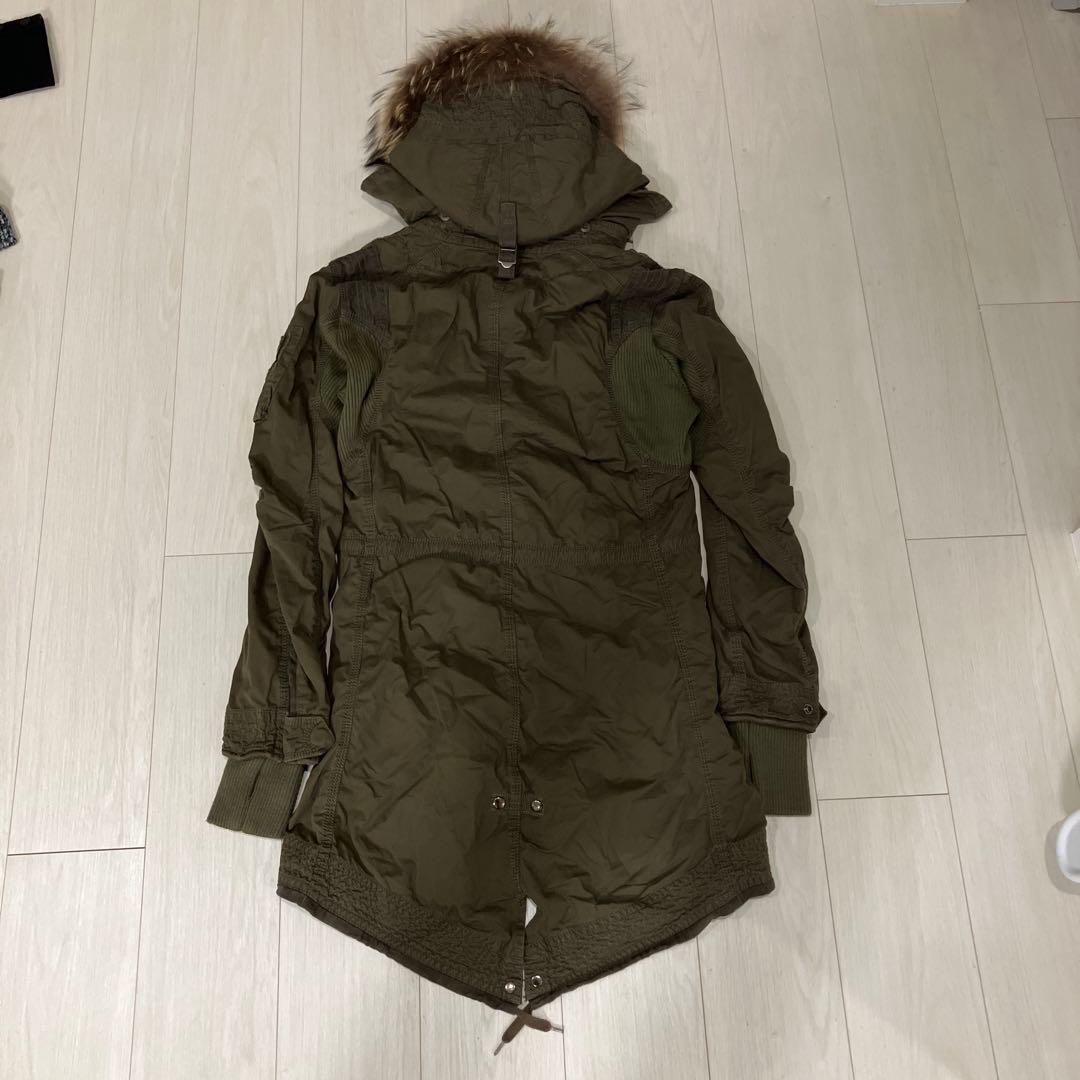 超美品！johnnywolf フードファー付き袖リブモッズコート 3