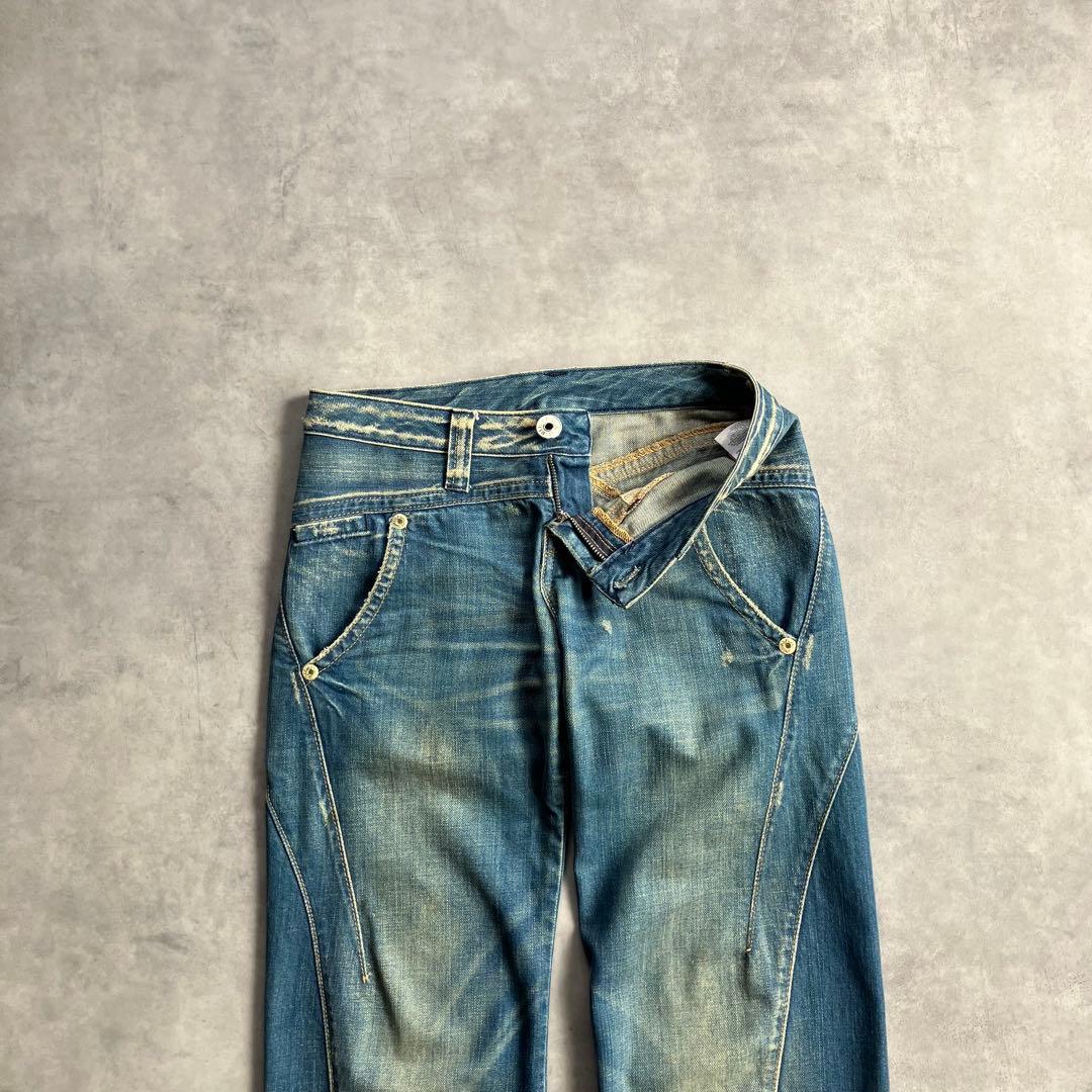 パンツ 00s y2k archive replay wide flare denim