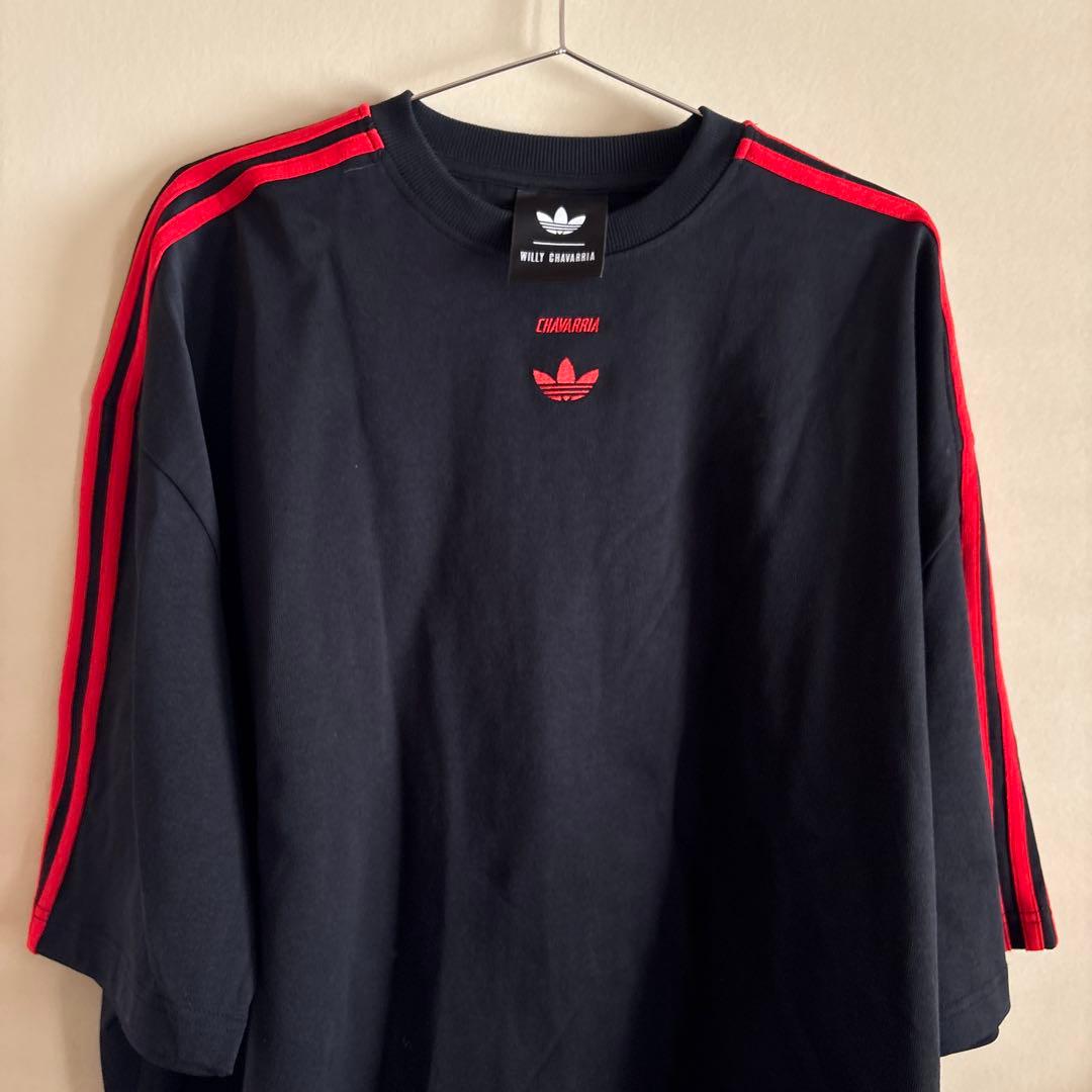 adidas Willy Chavarria Tシャツ 黒/赤