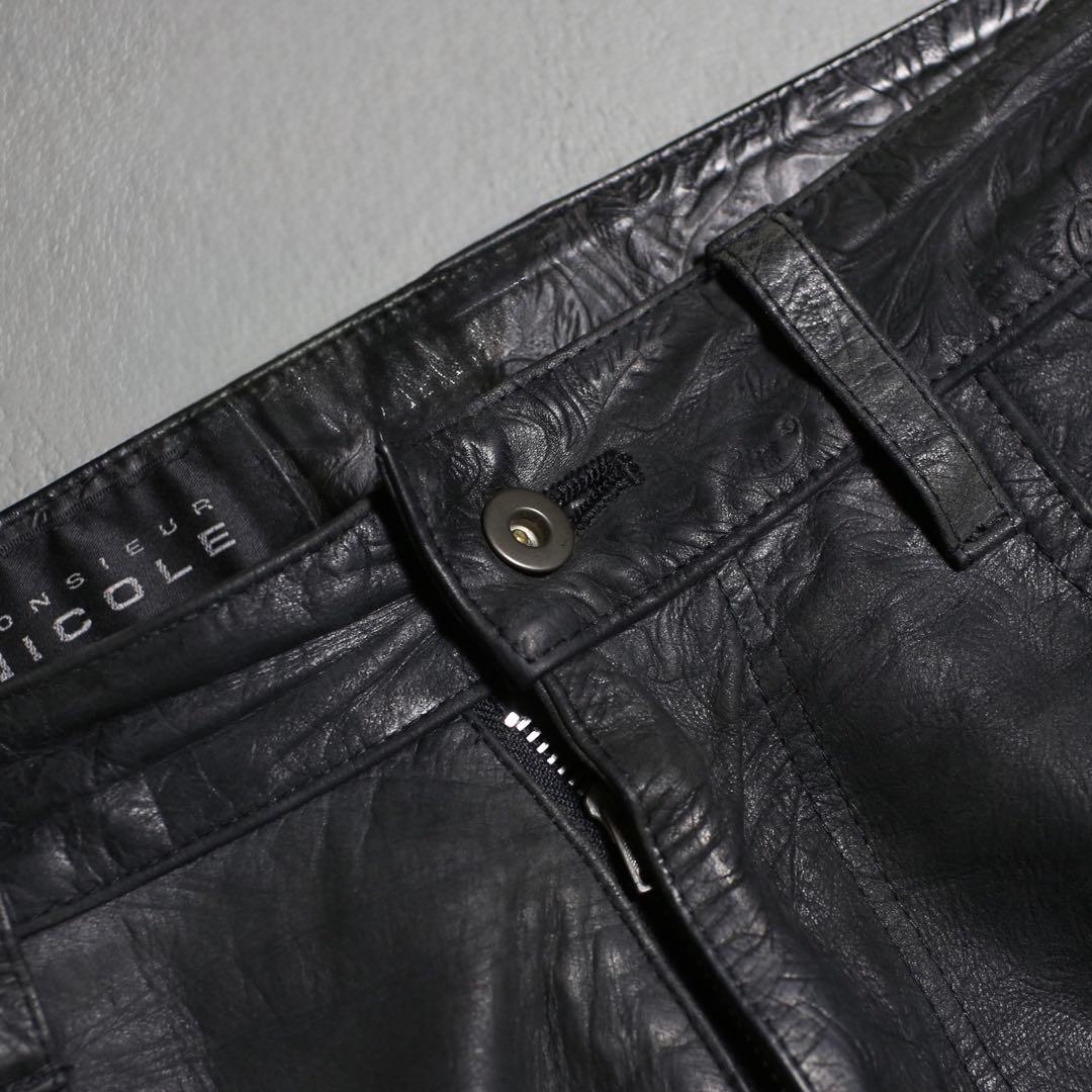 シルエット◎ 90s~ NICORE Archive Leather Pants