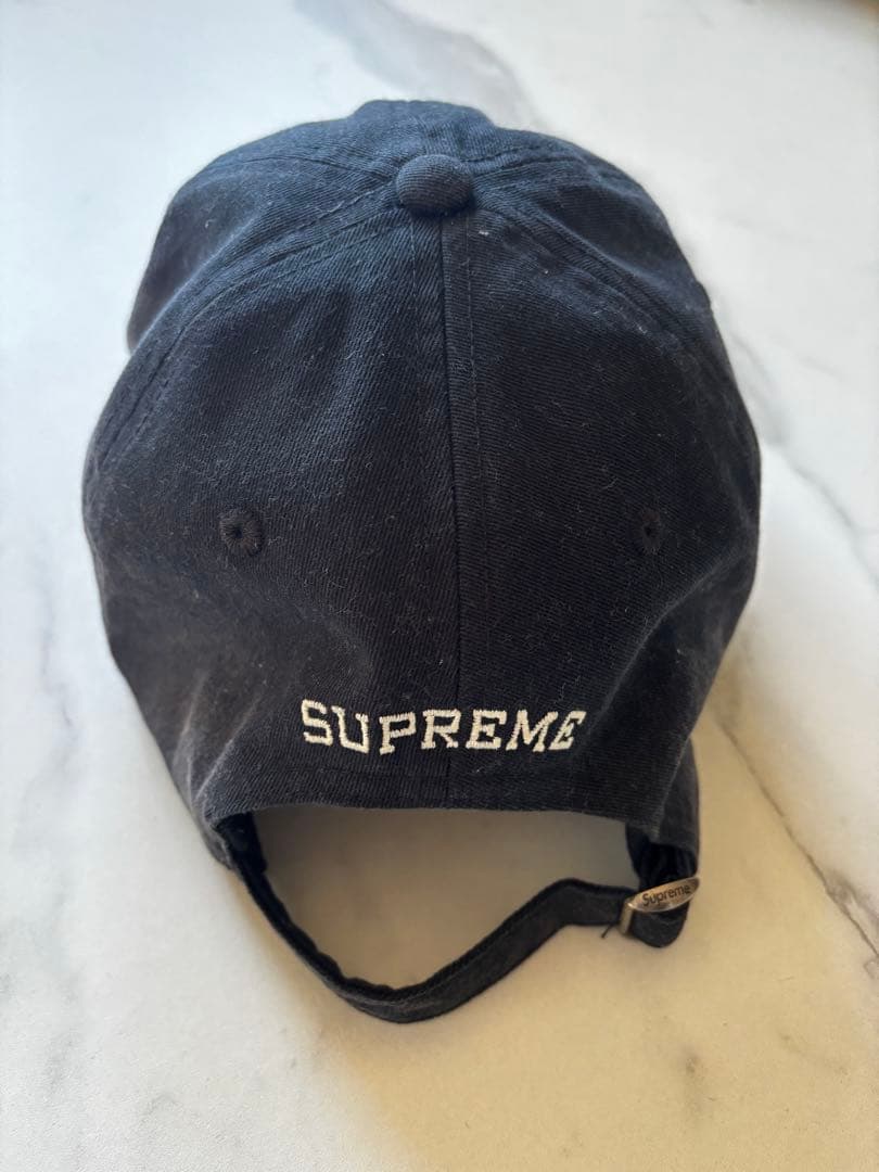 帽子 SUPREME25SS LeatherApplique 6Panel Black