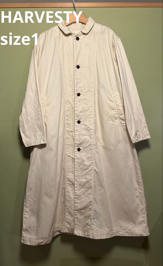 HARVESTY チノクロスオーバーコート size1 アイボリー