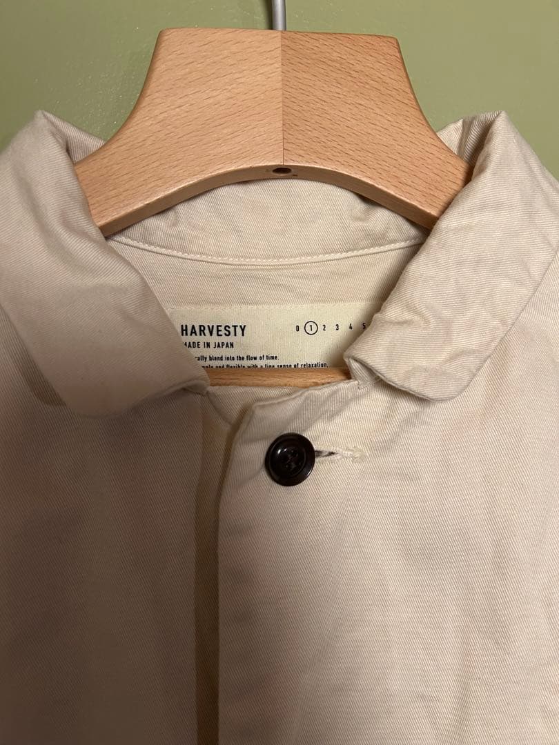 HARVESTY チノクロスオーバーコート size1 アイボリー