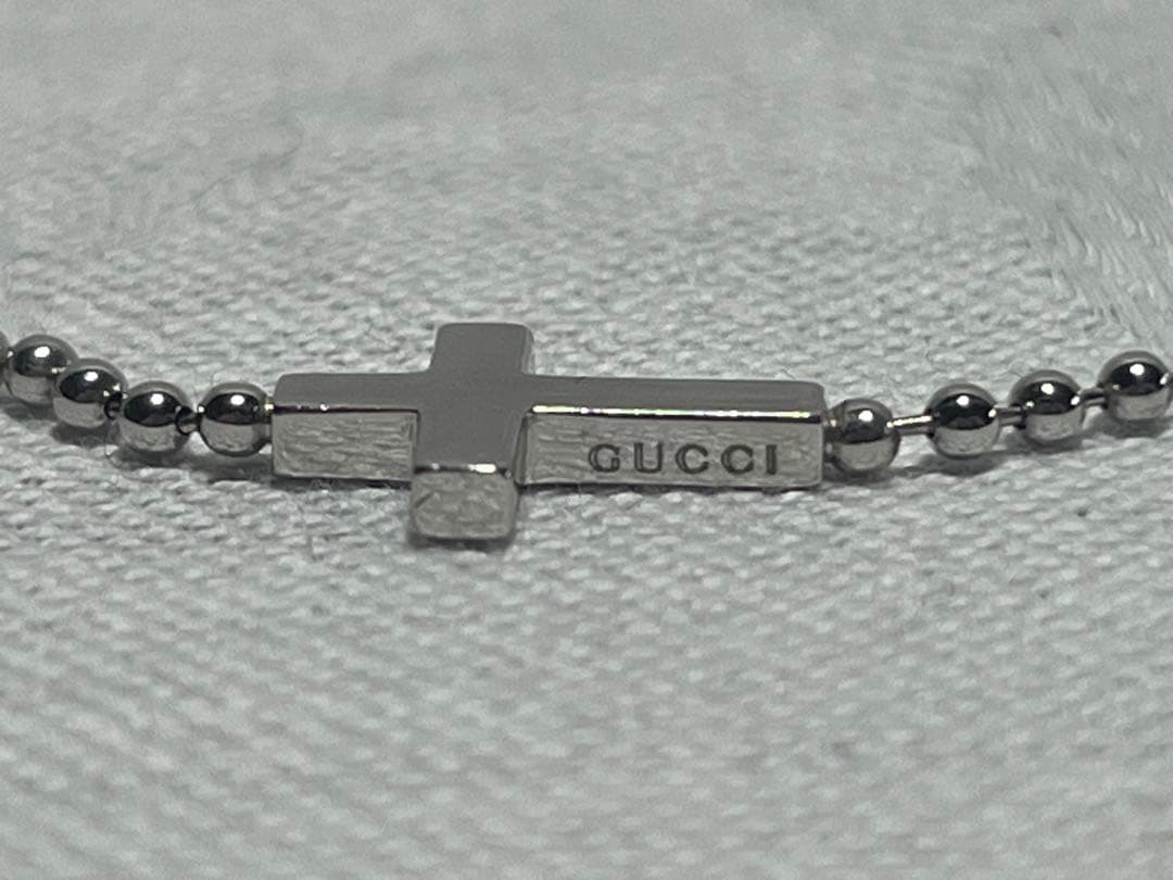 GUCCI ボールチェーンネックレス　K18WG
