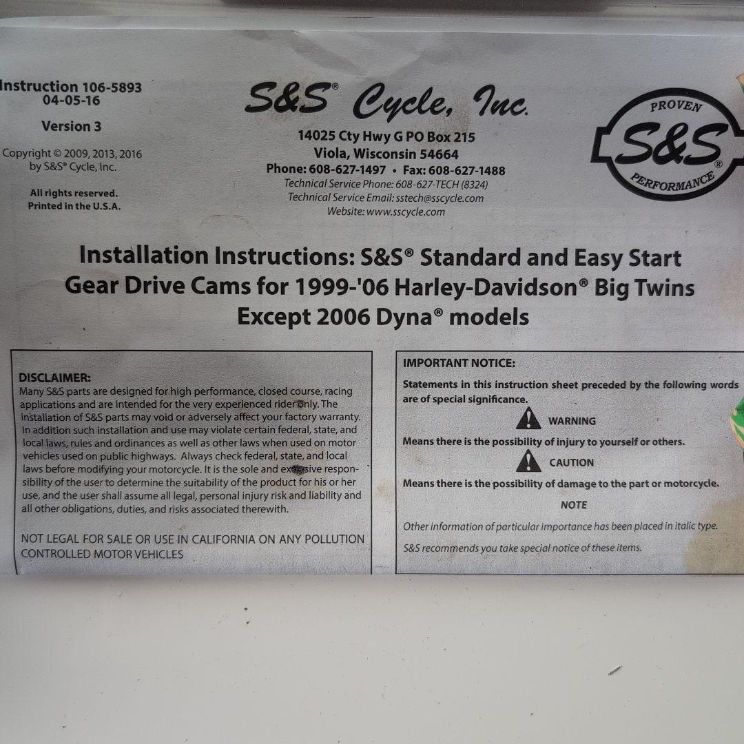 S＆S 583GE イージースタートギアカムコンプリートキット99〜06BT