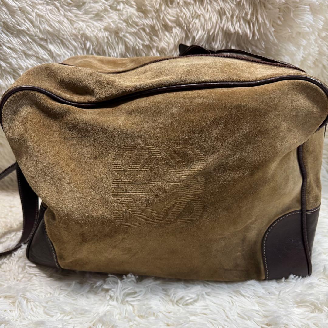 LOEWE ボストンバッグ　ショルダー　スエード　レザー　カラー(ブラウン)