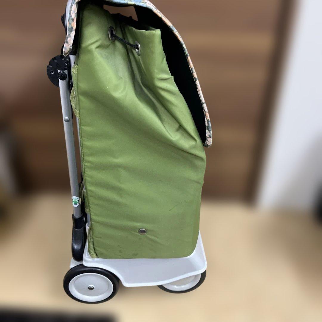 Carrylight 折りたたみキャリーカート グリーン・花柄　象印ウィズワン