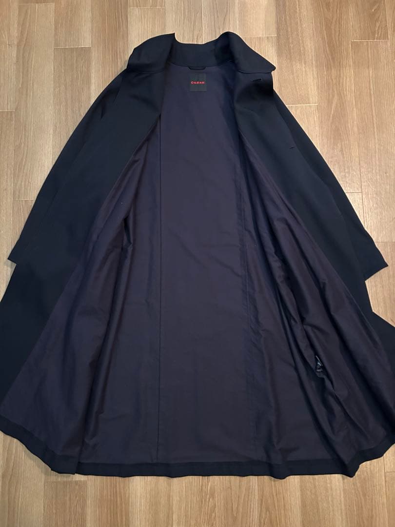 【極美品】CABaN ウールギャバジン スタンドカラーコート ネイビー Mサイズ