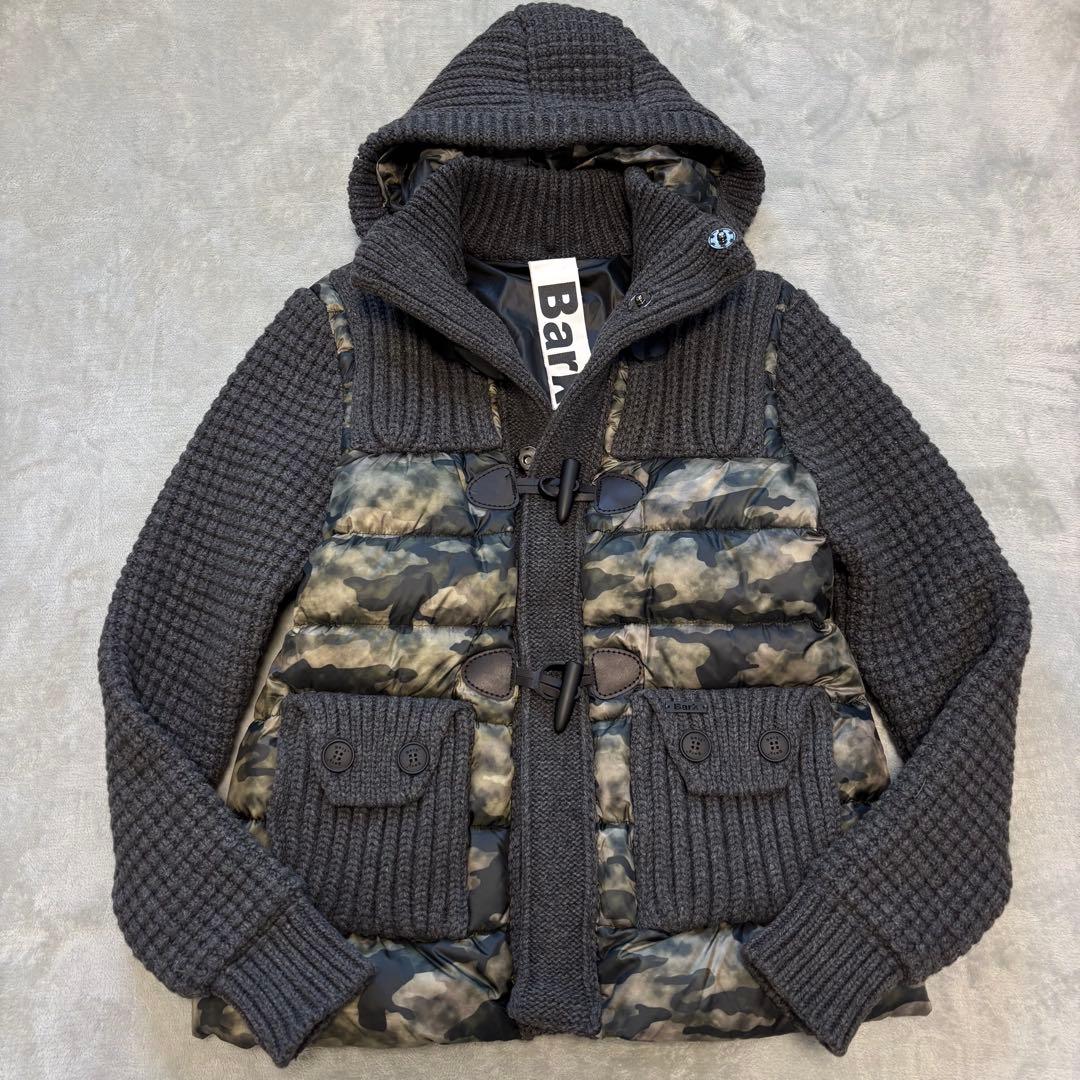 未使用級✨BARK ダウン×ニット　カモフラ　ダッフルコート　ブルゾン　2way