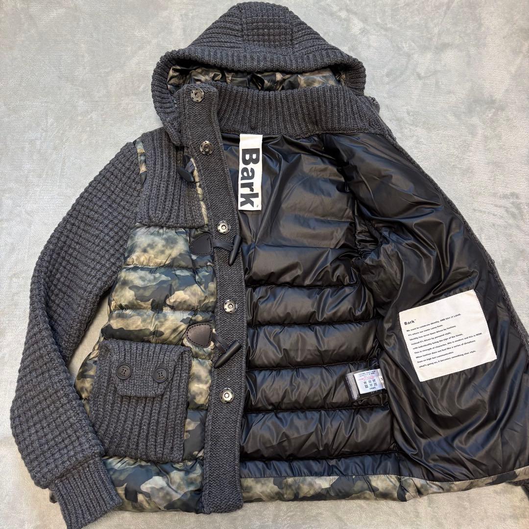 未使用級✨BARK ダウン×ニット　カモフラ　ダッフルコート　ブルゾン　2way