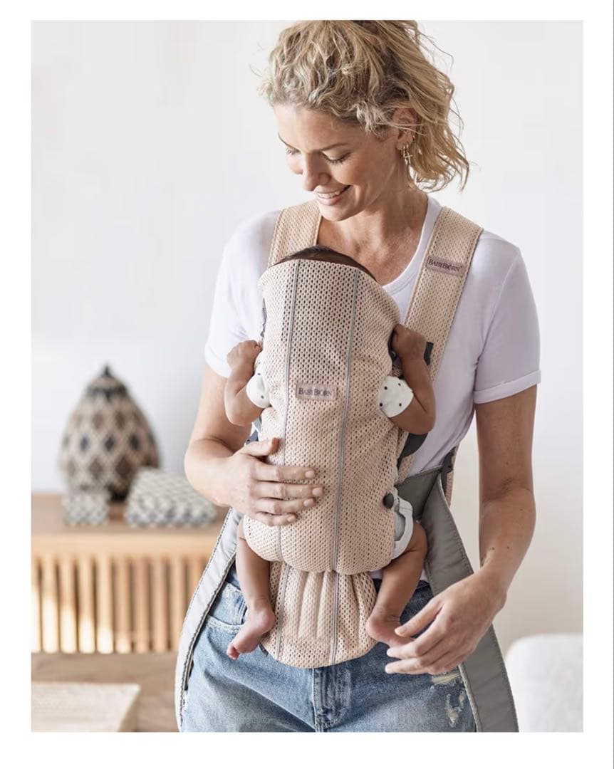 【美品】BabyBjorn ベビーキャリアmini Air パーリーピンク