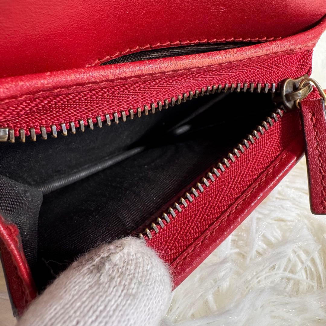 GUCCI グッチ 折財布 PVC レザー GGスプリーム チェリー 赤 箱付き