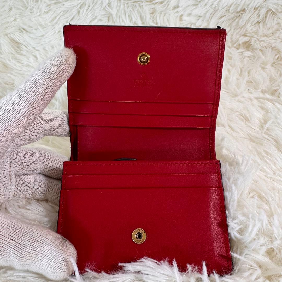 GUCCI グッチ 折財布 PVC レザー GGスプリーム チェリー 赤 箱付き