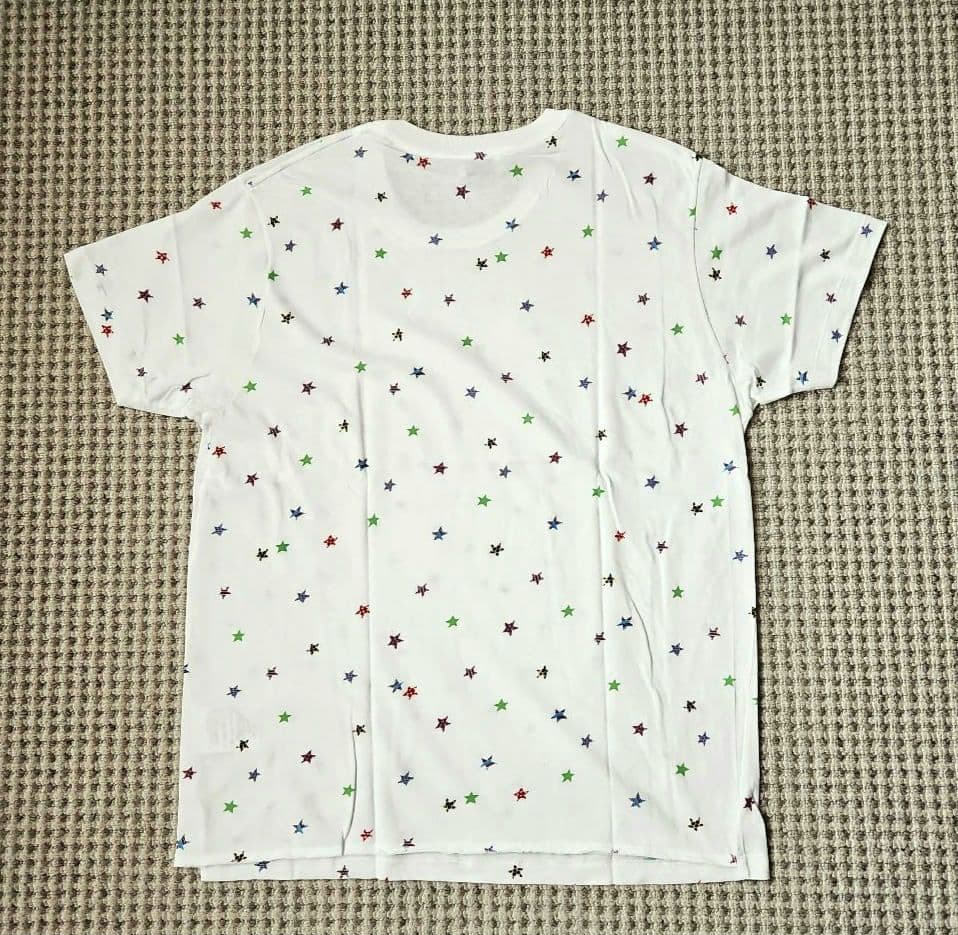 SAINT LAURENT　スター柄プリントTシャツ　L