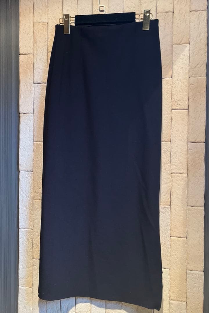 LOUNGE DRESS ポンチZIPタイトスカート　ブラック