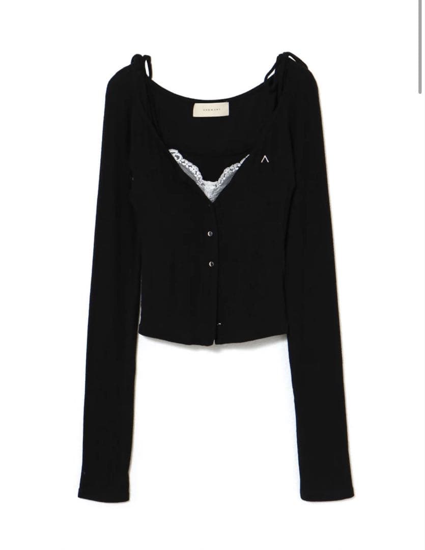 トップス andmary Lilia lace tops black