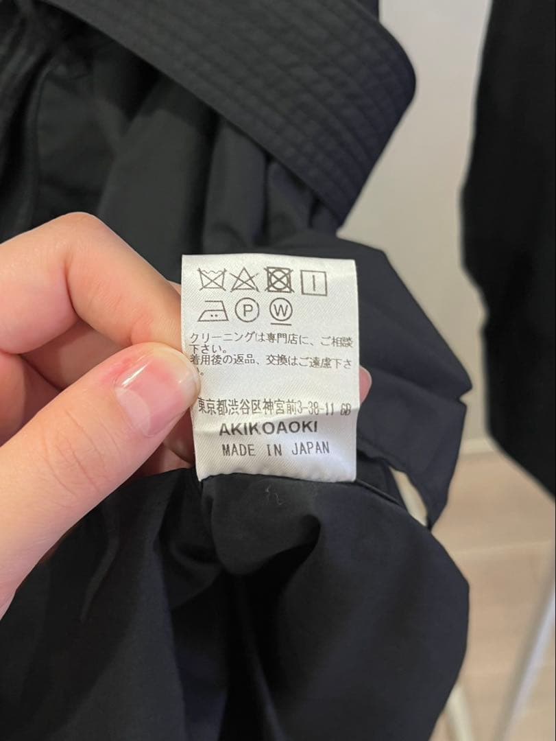 【美品】AKIKOAOKI オープンシャツドレス　ブラック