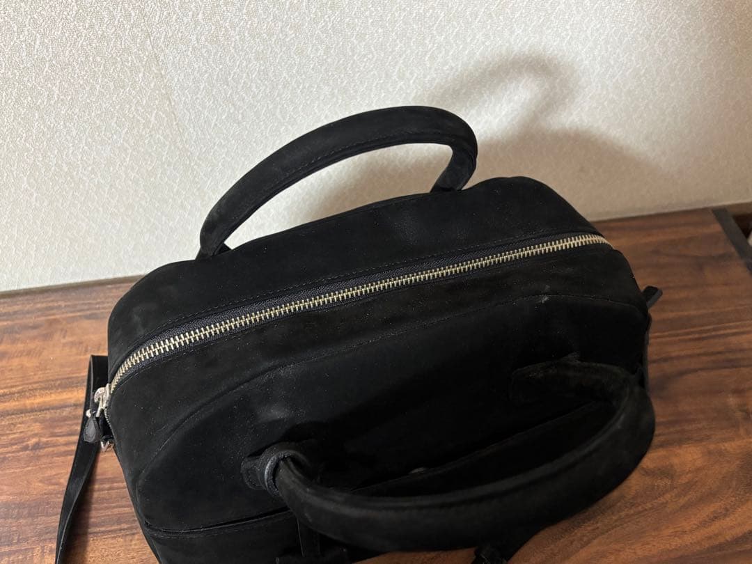 Rich I M.DOME ヌバック レザーボストンバッグ MEDIUM 黒