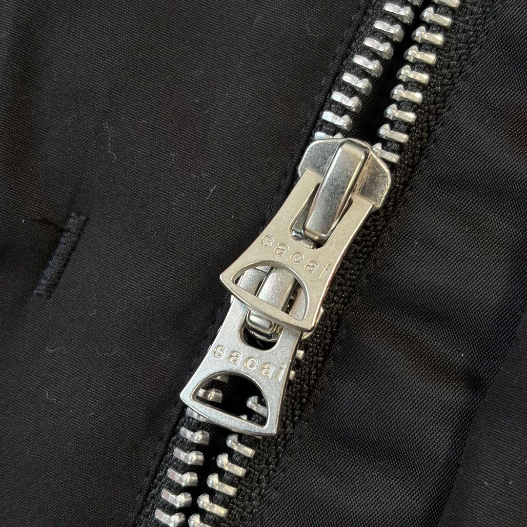 美品✨ sacai MA-1 ディティール ブルゾン ドッキング シャツ 黒