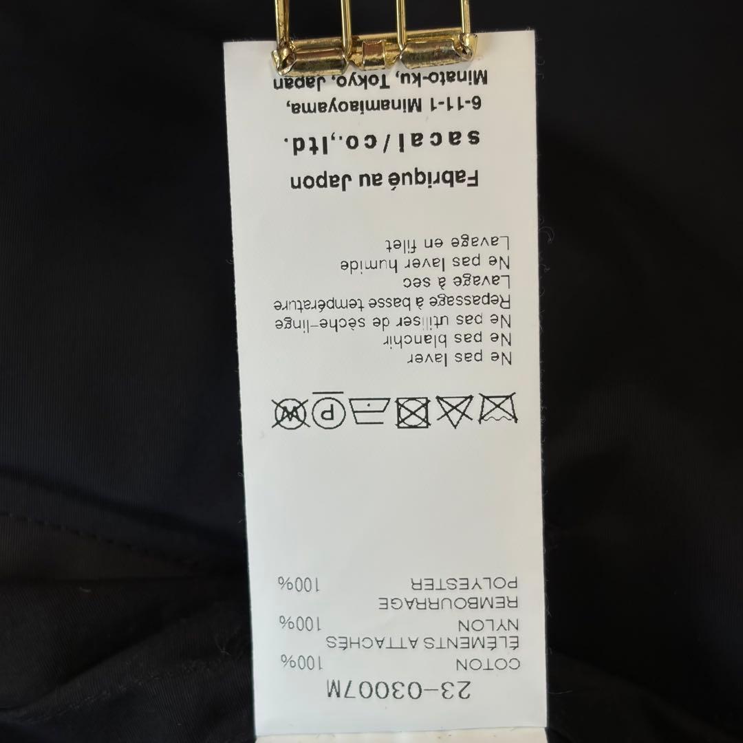 美品✨ sacai MA-1 ディティール ブルゾン ドッキング シャツ 黒