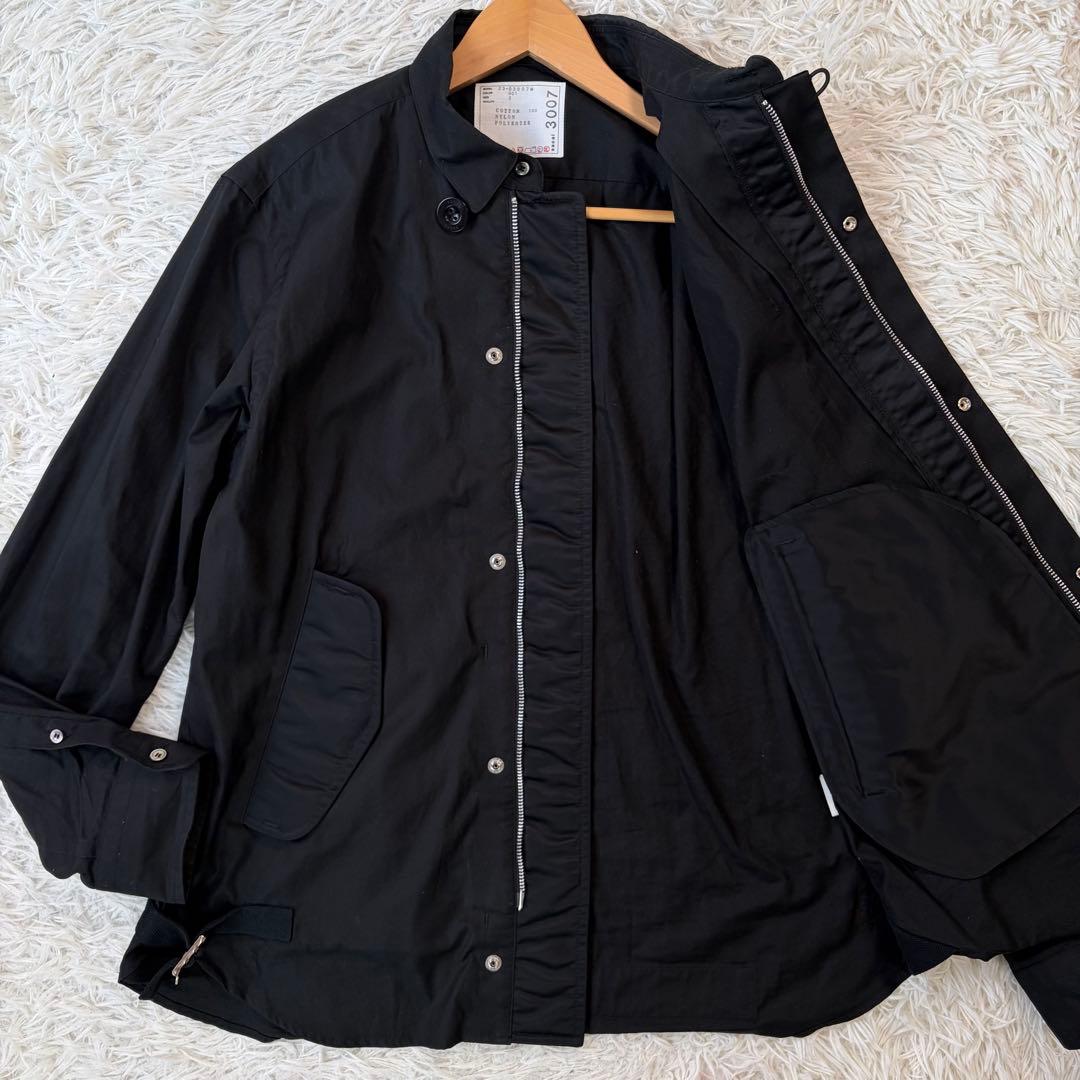 美品✨ sacai MA-1 ディティール ブルゾン ドッキング シャツ 黒