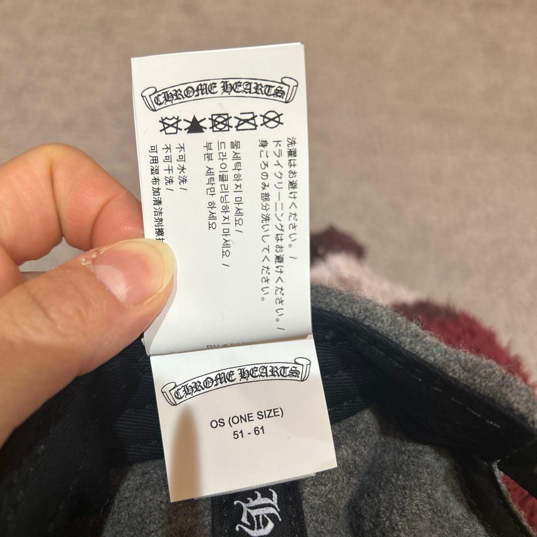 CHROME HEARTS レザーパッチウールキャップ帽子