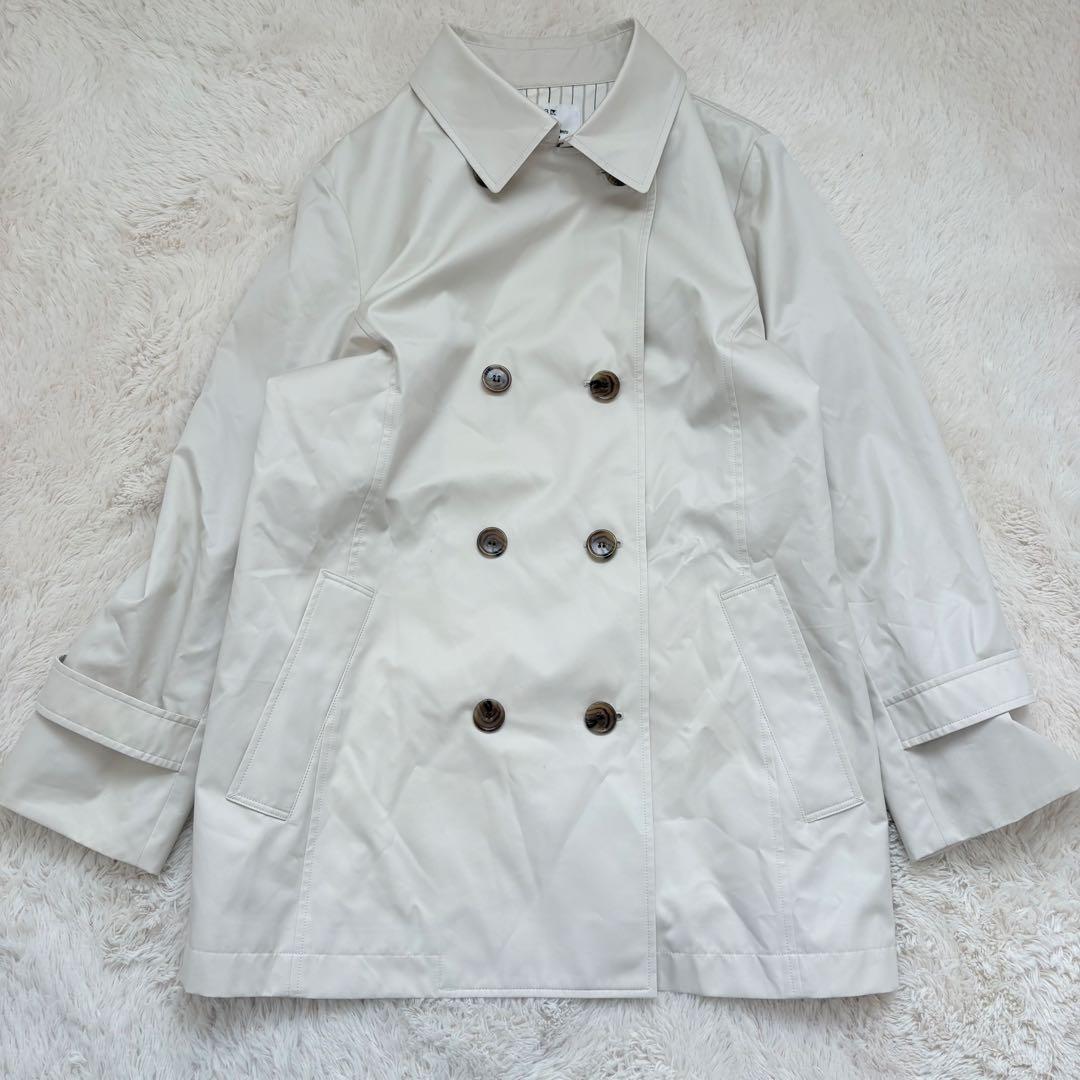 美品✨大きいサイズ✨23区 ショート丈トレンチコート　ダブルブレスト　48
