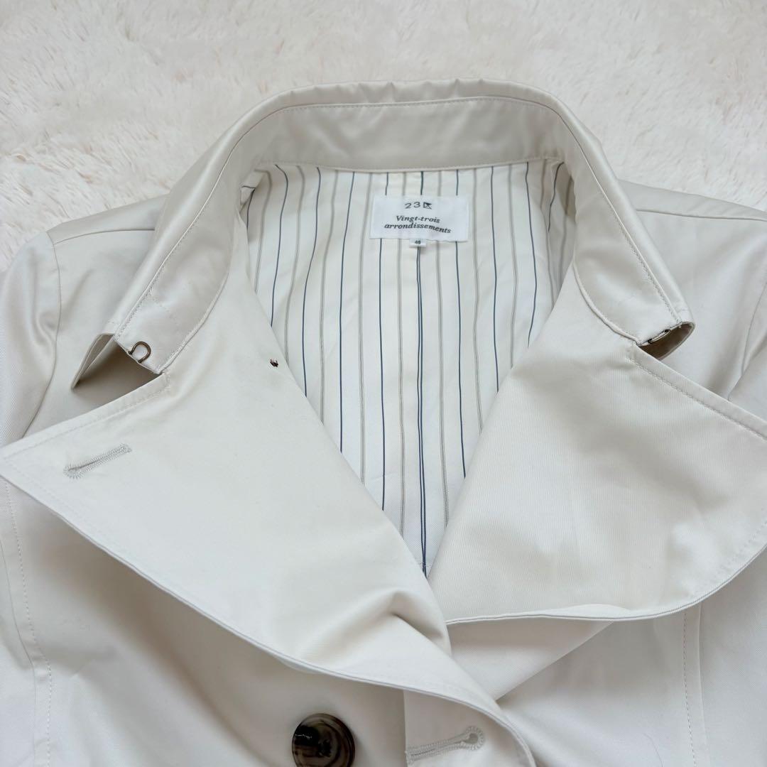 美品✨大きいサイズ✨23区 ショート丈トレンチコート　ダブルブレスト　48