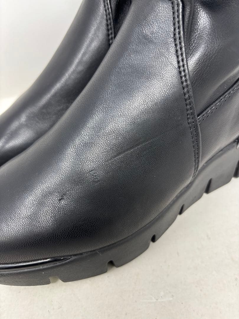 A1942 ブソラ HOKKAIDO 本革 厚底ストレッチロングブーツ