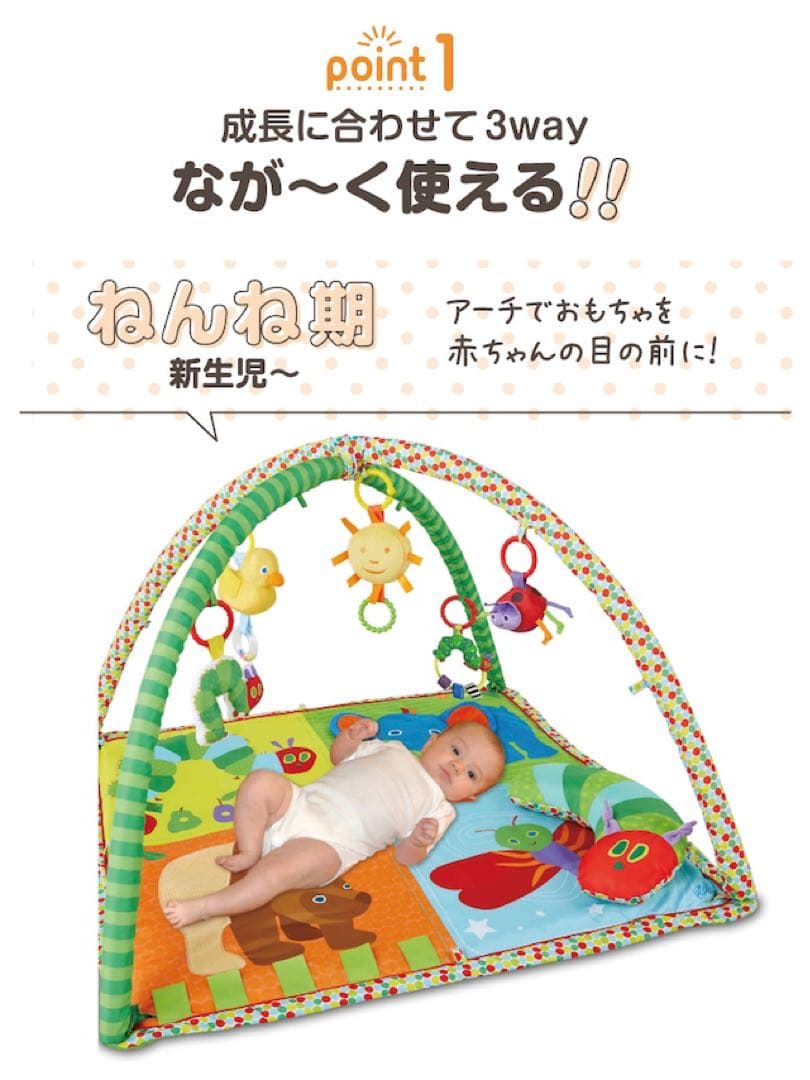 日本育児　はらぺこあおむし アクティビティ プレイジム　専用ケース付き