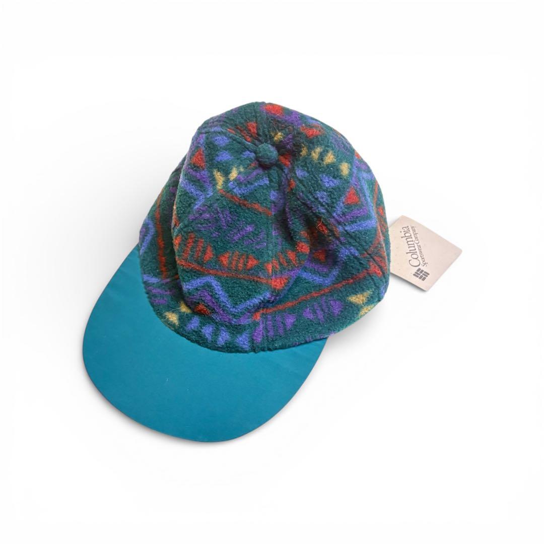 【dead stock‼️】90s Columbia 総柄 フリース キャップ