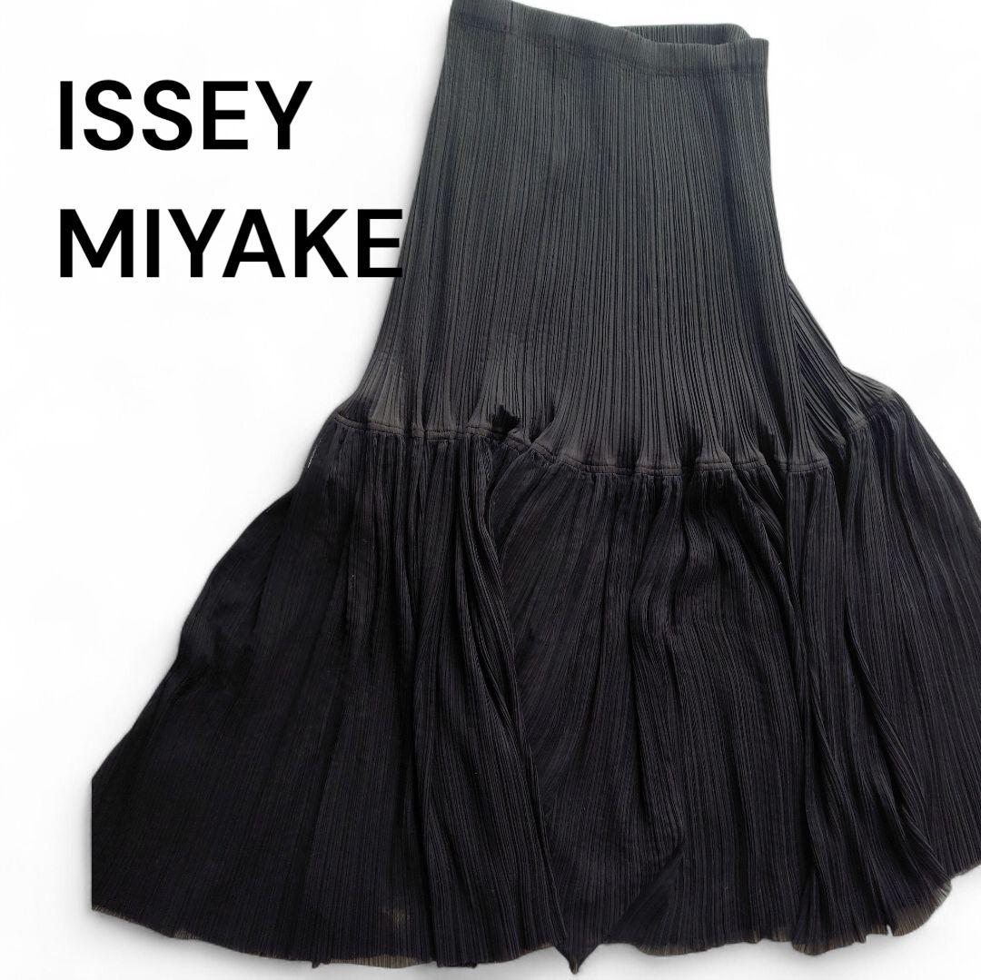 ISSEY MIYAKE 黒 プリーツロングスカート