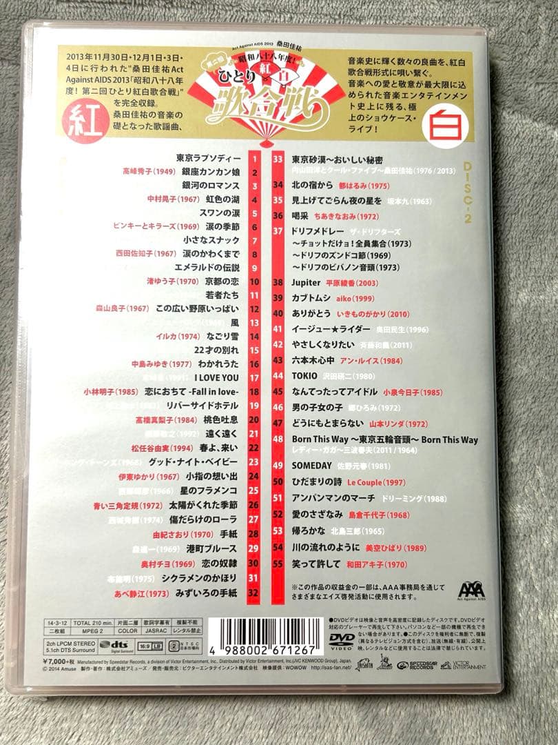 【新品・未開封】桑田佳祐/昭和八十八年度!第二回ひとり紅白歌合戦　DVD