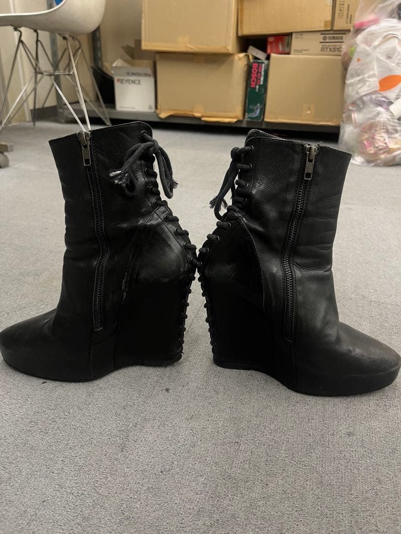 アンドゥムルメステール Ann Demeulemeester レースアップブーツ