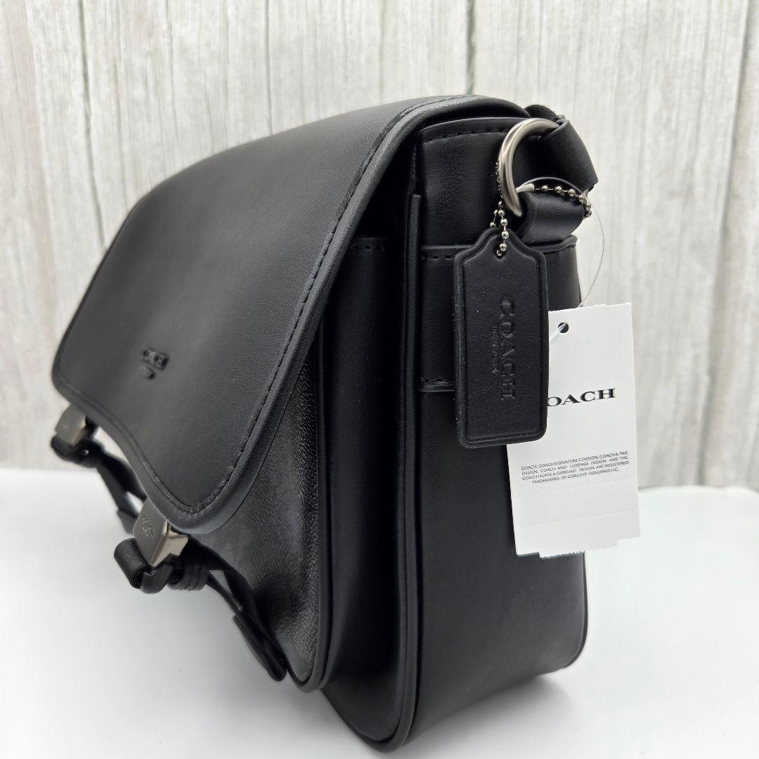 COACH メッセンジャー クロスボディ シグネチャー レザーブラック