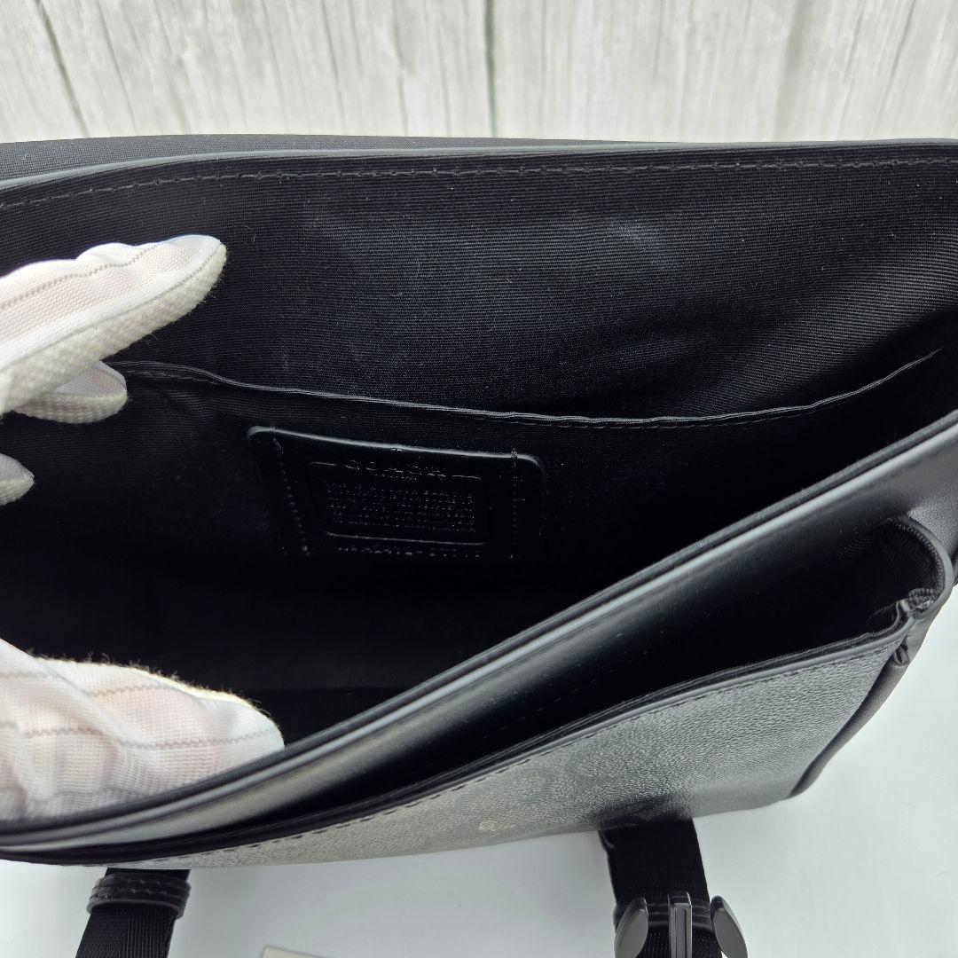 COACH メッセンジャー クロスボディ シグネチャー レザーブラック