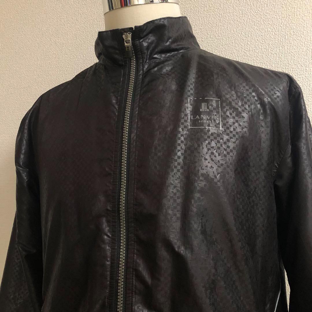 ランバンスポール ジップアップ ジャケット ブラック 柄 サイズ40