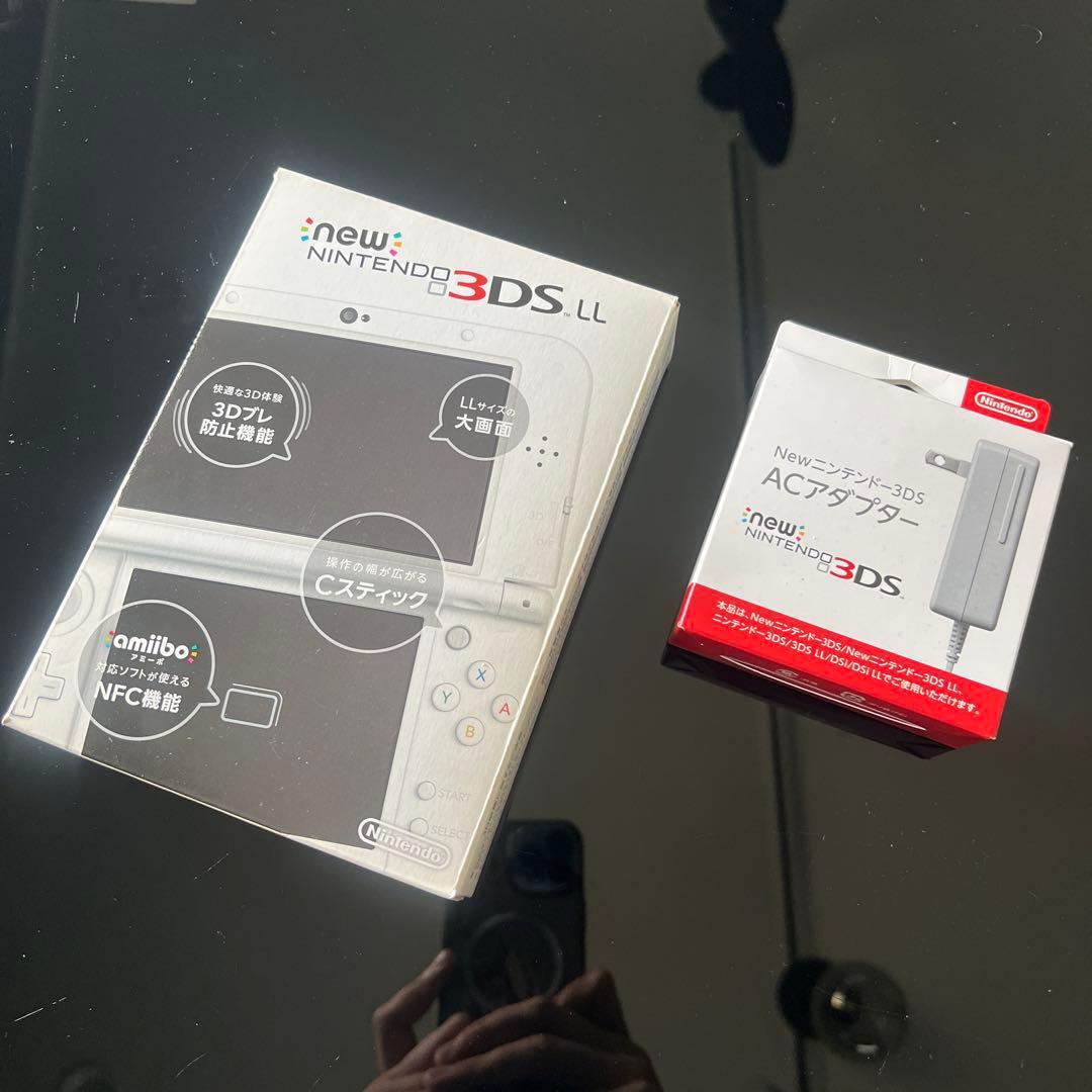 Newニンテンドー3DSLL パールホワイト　アダプター　ソフト6本付