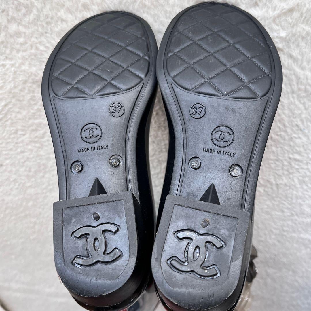 美品✨CHANEL シャネル レインブーツ 長靴 ココマーク ラメ カメリア