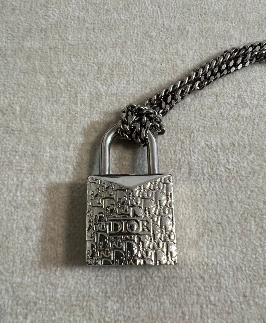 【美品】Diorオブリーク パドロック ネックレス　南京錠