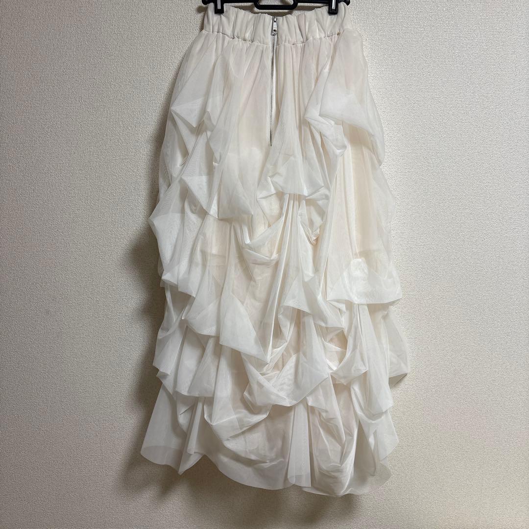 2回使用　THE TOE Iris Tulle Skirt White Mサイズ