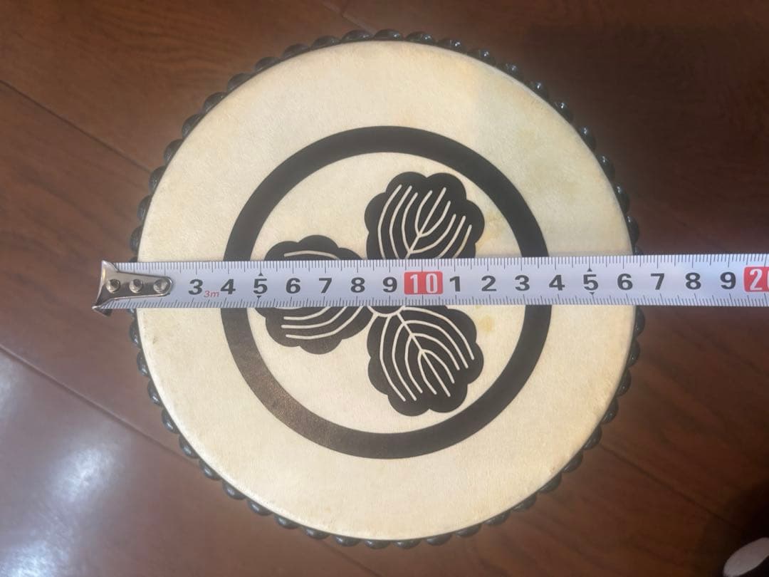飾り太鼓　和太鼓 三つ柏紋 バチ付き
