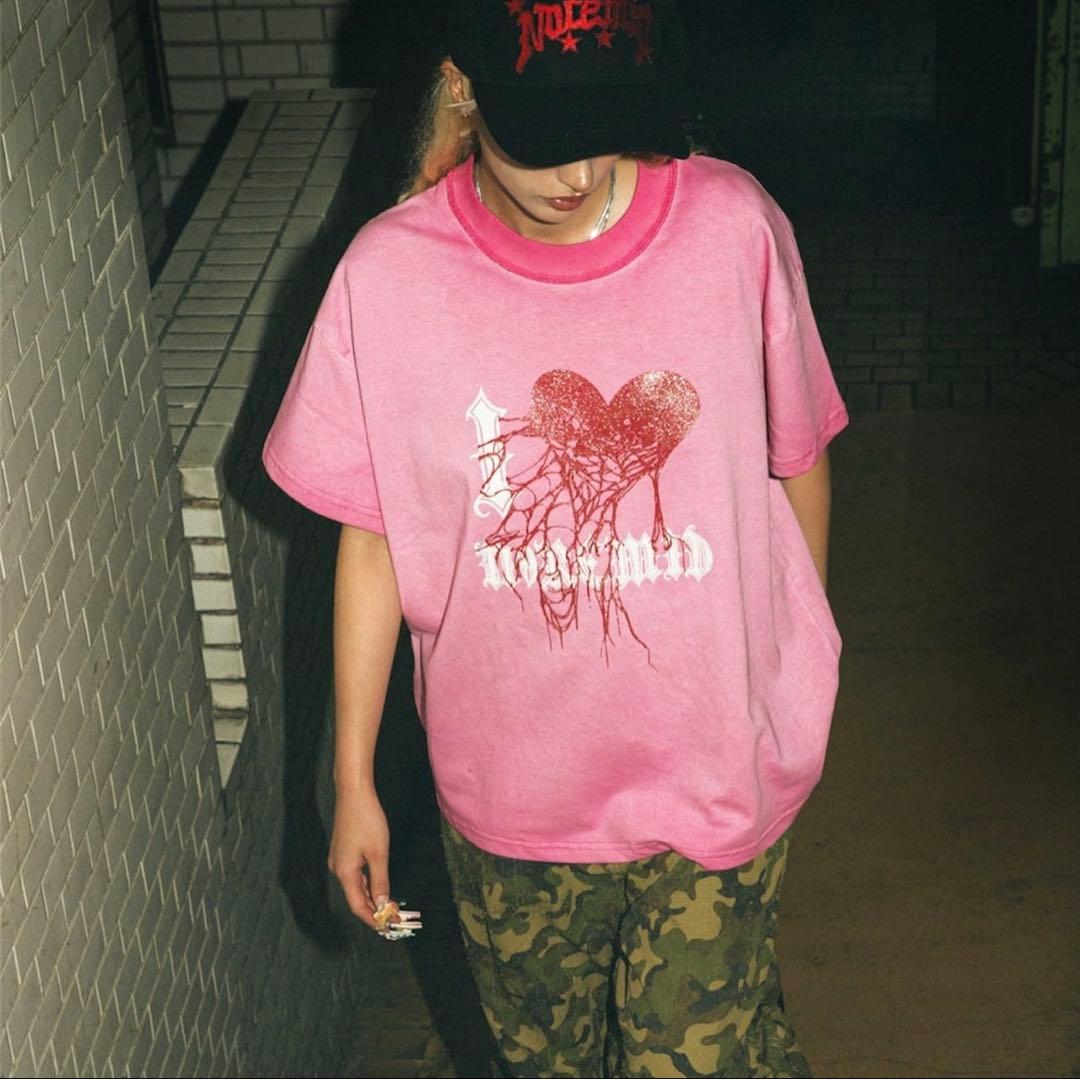 Sサイズ　NOREMID I LOVE TEE -PINK-